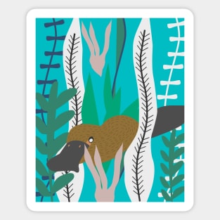 Platypus swim Sticker